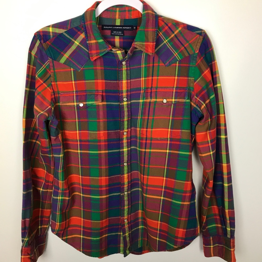 Ralph Lauren Sport Sz 12 Western Style Snap Front